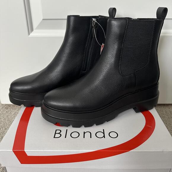 Blondo Jelina Waterproof Bootie Black Leather NIB Size 7 - Picture 2 of 9